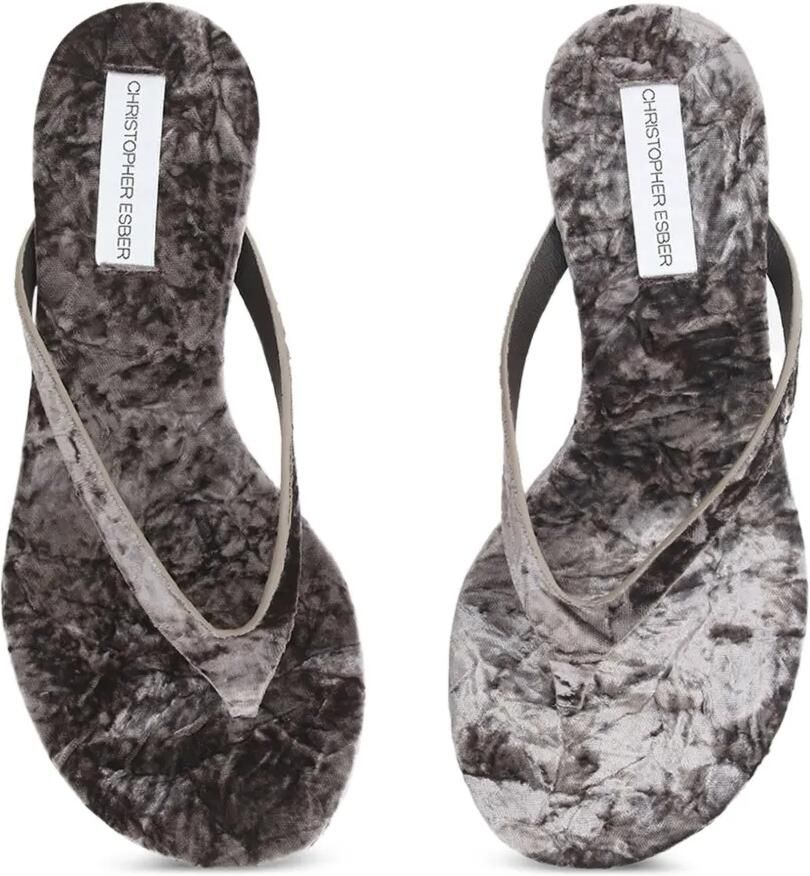 Christopher Esber Scala fluwelen sandalen met sleehak Grijs - Foto 2