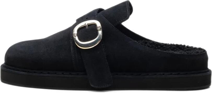 Chrome Hearts buckle-fastening suede clogs Zwart - Foto 4