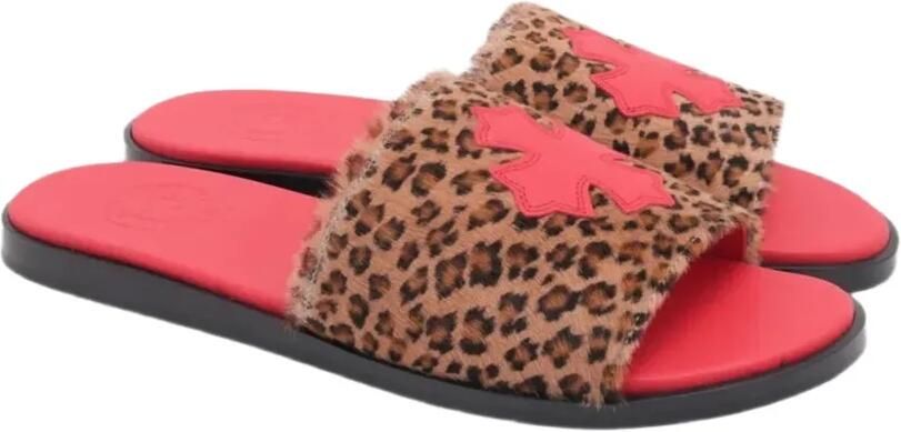 Chrome Hearts Plus Cross slippers met luipaard-print Rood - Foto 2