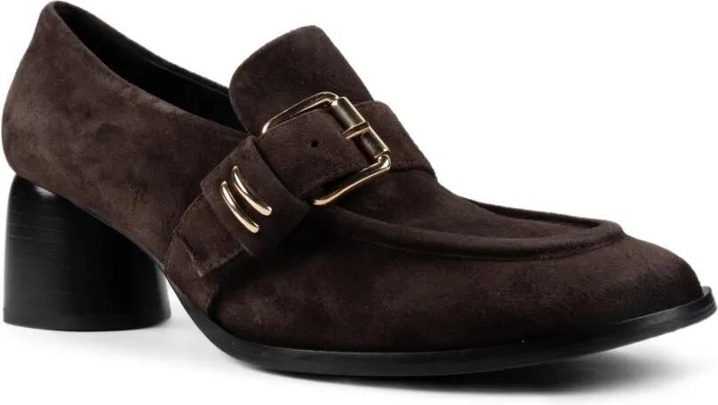 CHUCKIES buckle-detail suede pumps Bruin - Foto 3