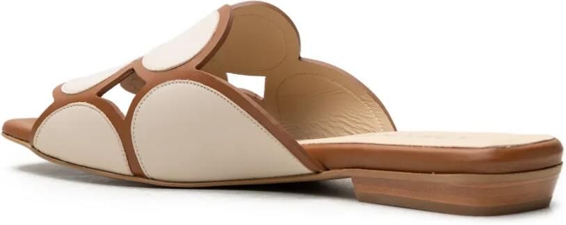 CHUCKIES Leren sandalen met uitgesneden details Bruin - Foto 4