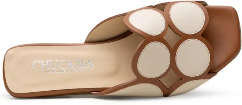 CHUCKIES Leren sandalen met uitgesneden details Bruin - Foto 3