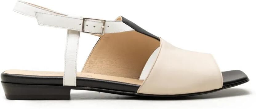 CHUCKIES Leren slingback sandalen Beige