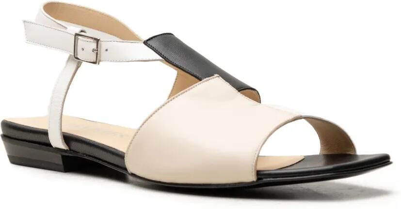 CHUCKIES Leren slingback sandalen Beige - Foto 3