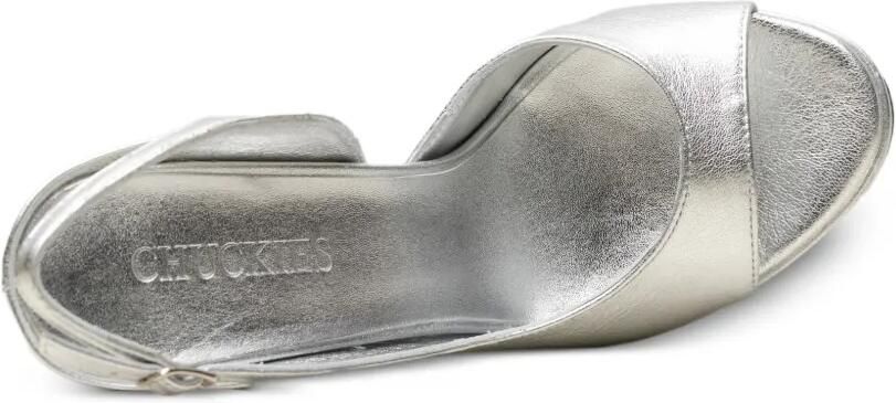 CHUCKIES Metallic sandalen met plateauzool Zilver - Foto 4
