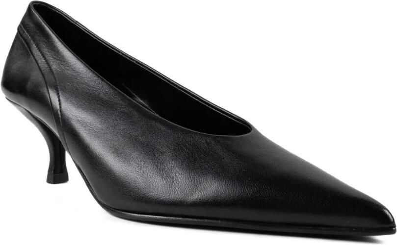CHUCKIES pointed-toe leather pumps Zwart - Foto 3