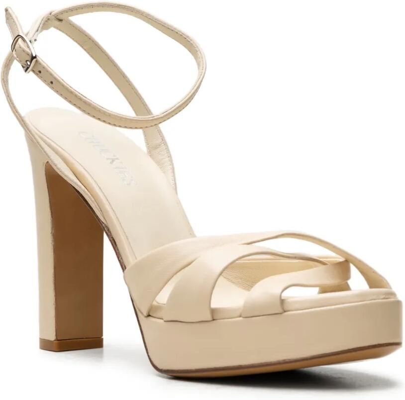 CHUCKIES Sandalen met gekruiste bandjes Beige - Foto 3