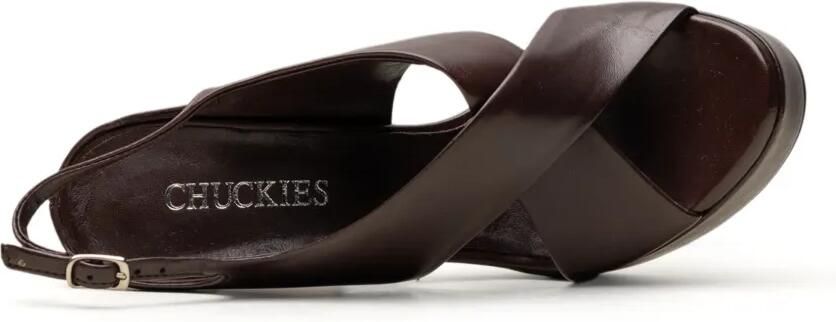CHUCKIES Sandalen met gekruiste bandjes Bruin - Foto 4