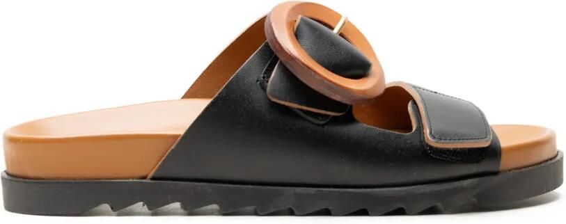 CHUCKIES Sandalen met klittenband en gespdetail Zwart