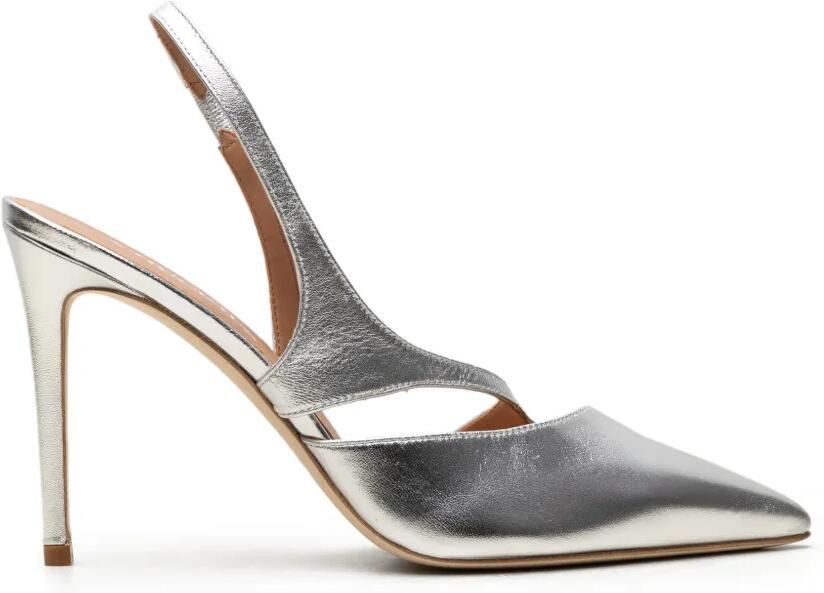 CHUCKIES Slingback pumps met metallic afwerking Zilver
