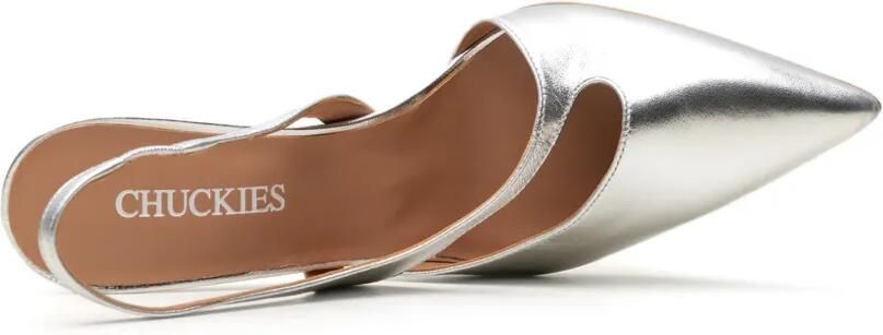 CHUCKIES Slingback pumps met metallic afwerking Zilver - Foto 4