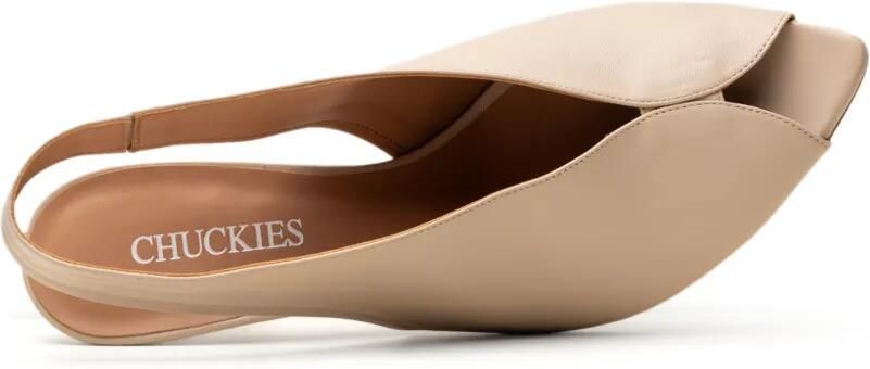 CHUCKIES Slingback pumps met open neus Beige - Foto 4