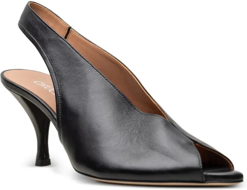 CHUCKIES Slingback pumps met open neus Zwart - Foto 3