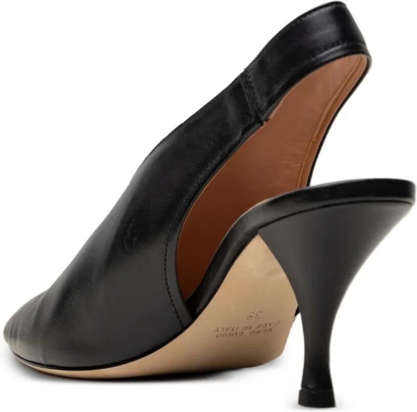 CHUCKIES Slingback pumps met open neus Zwart - Foto 2