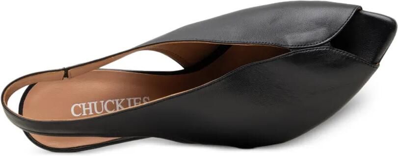 CHUCKIES Slingback pumps met open neus Zwart - Foto 4
