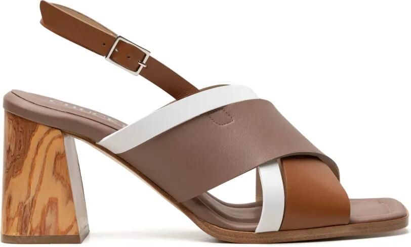 CHUCKIES Slingback sandalen met gekruiste bandjes Beige
