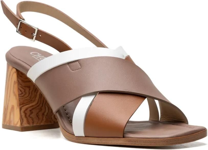 CHUCKIES Slingback sandalen met gekruiste bandjes Beige - Foto 4