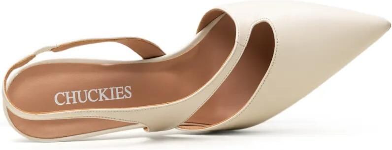 CHUCKIES Uitgesneden slingback pumps Beige - Foto 4