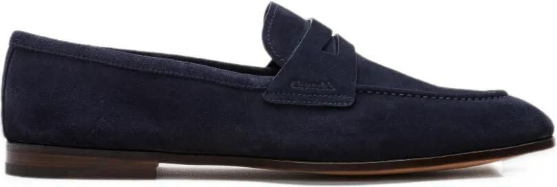 Church's almond-toe suede loafers Blauw