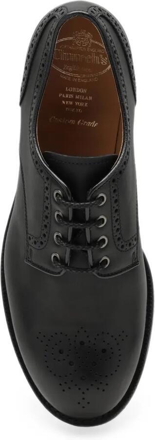 Church's Kalfsleren derby schoenen met brogue-detail Zwart - Foto 4