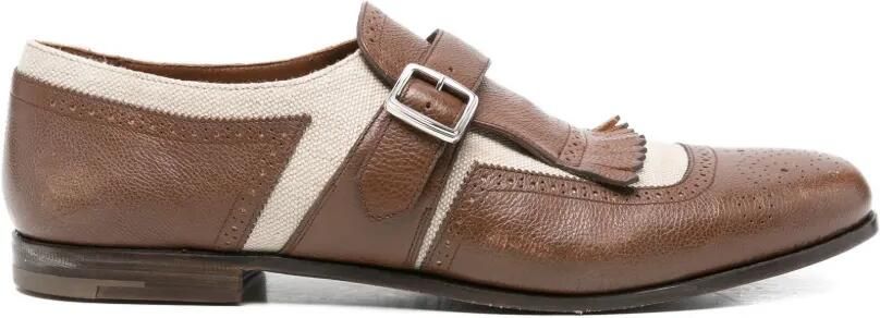Church's Kiltie loafers met gespbandje en franje Bruin