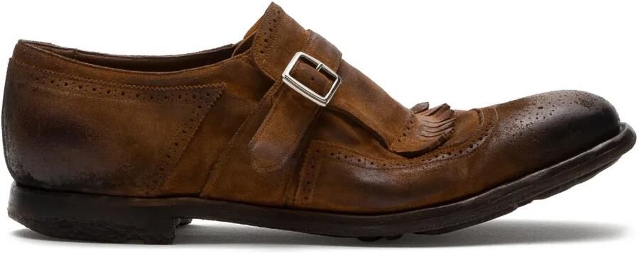 Church's Shanghai suède loafers met gesp Bruin