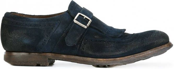 Church's distressed brogue detail monk shoes Blauw