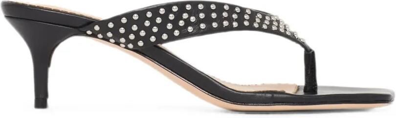 Cinq A Sept Frankie leren sandalen met studs en hak Zwart