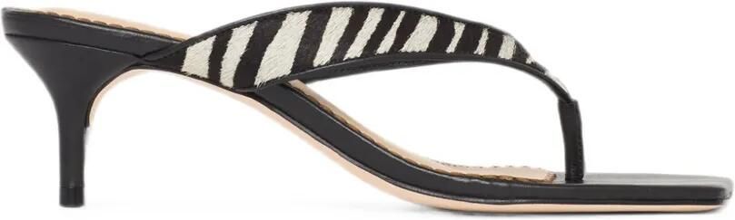 Cinq A Sept Frankie sandalen met zebra-patroon Zwart