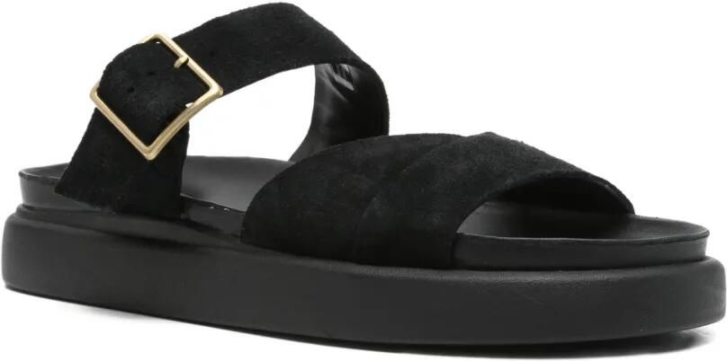 Clarks Aristella sandalen met plateauzool en gesp Zwart