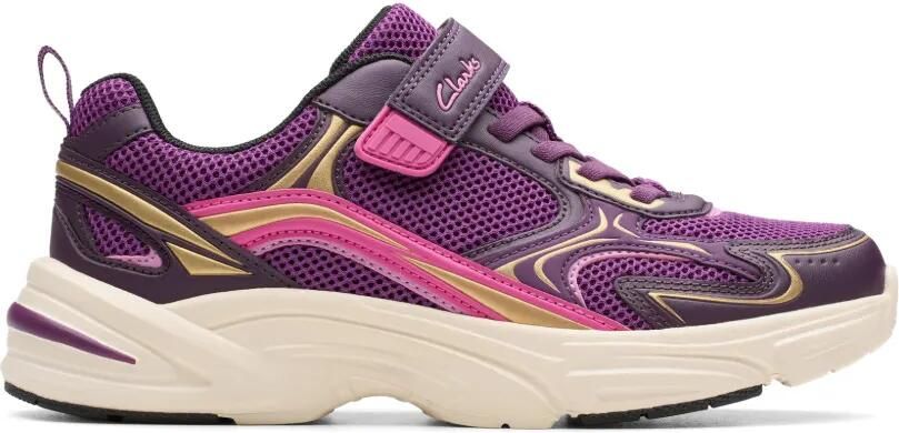 Clarks Kids Crafton Move sneakers met klittenband Paars - Foto 4