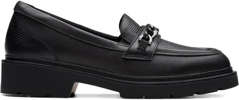 Clarks Kids Loafers verfraaid met ketting Zwart