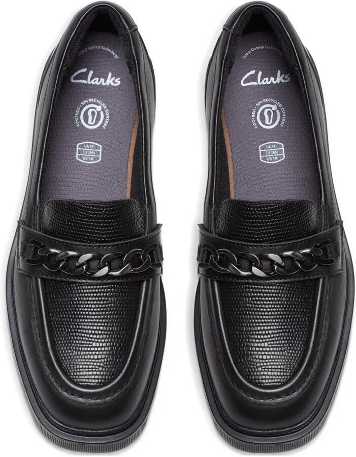 Clarks Kids Loafers verfraaid met ketting Zwart - Foto 2