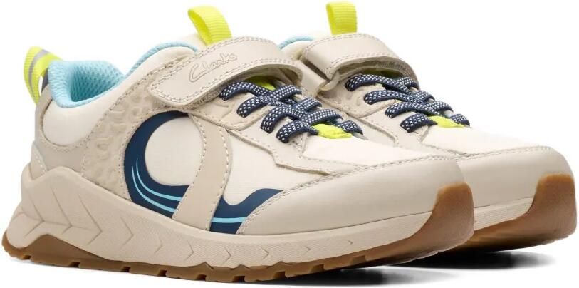 Clarks Kids Selva Hero sneakers met klittenband Beige
