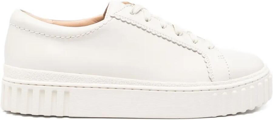 Clarks Mayhill sneakers met plateauzool Wit