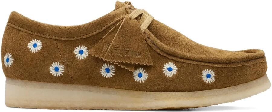 Clarks Originals Derby schoenen met borduurwerk Bruin