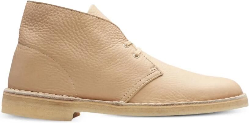 Clarks Originals Desert leren laarzen met bewerkte korrel Beige
