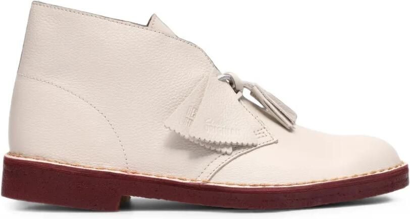 Clarks Originals Desert leren laarzen met korreltextuur Beige