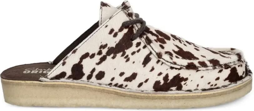 Clarks Originals Desert Nomad platte muiltjes met koeienprint Wit - Foto 4