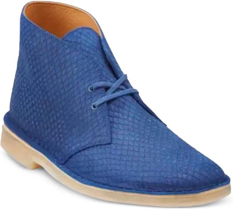 Clarks Originals Leren desert boots met slangenleer-effect Blauw