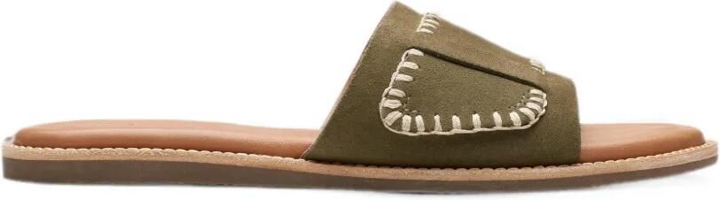 Clarks Originals Maritime platte suède sandalen met stiksels Groen