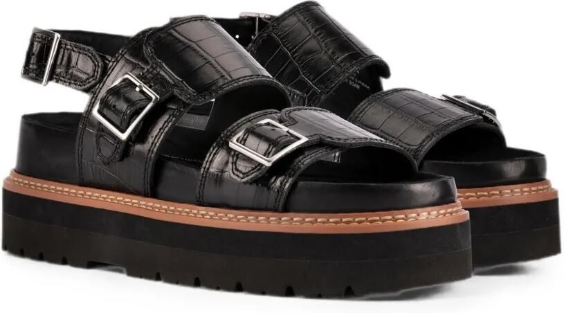 Clarks Originals Orianna Glide sandalen met plateauzool en krokodillen-reliëf Zwart - Foto 2