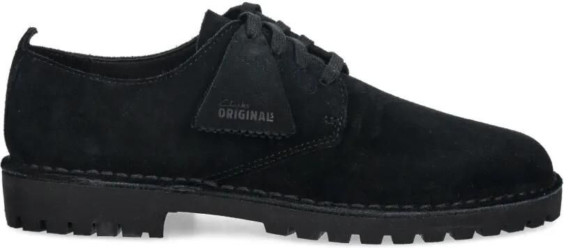 Clarks Originals Rock Lo suède derby schoenen Zwart