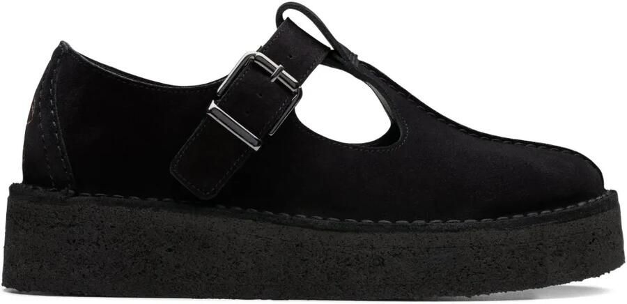 Clarks Originals Sandalen met gesp en T-bar Zwart