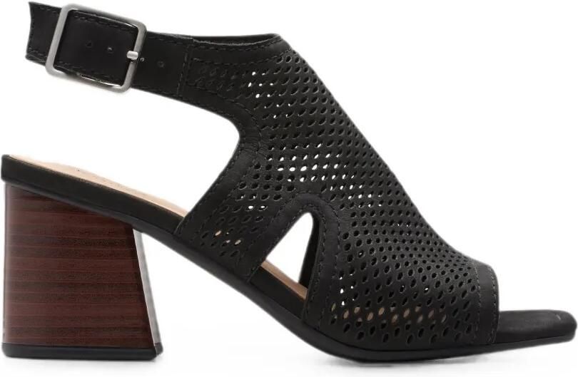 Clarks Originals Siara65 Flow sandalen met geperforeerde details en hak Zwart