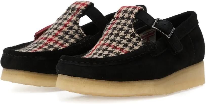 Clarks Originals T-Bar Wallabee sneakers met pied-de-poule print Zwart - Foto 3