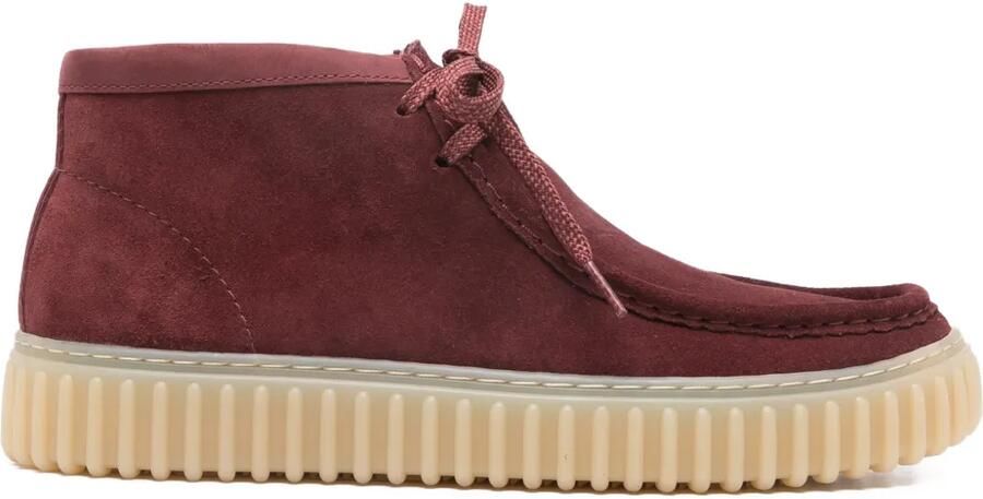 Clarks Originals Torhill Hi leren veterlaarzen Rood