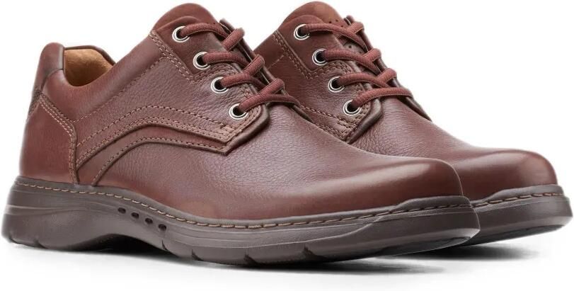 Clarks Originals Un Brawley Pace leren schoenen Bruin - Foto 2