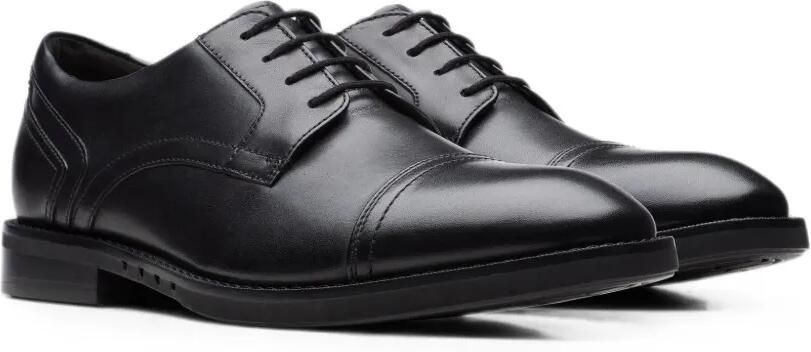 Clarks Originals Un Hugh Cap leren derby schoenen Zwart - Foto 2