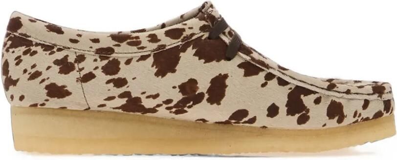 Clarks Originals Wallabee cow-print loafers Beige